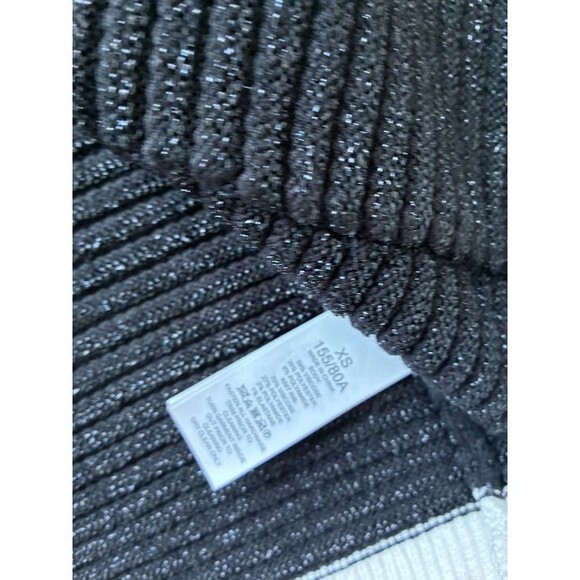 Women's Black and White Cardigan Sweater - Picture 6 of 8
